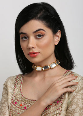 Gold Plated Kundan Necklace - Indian Silk House Agencies