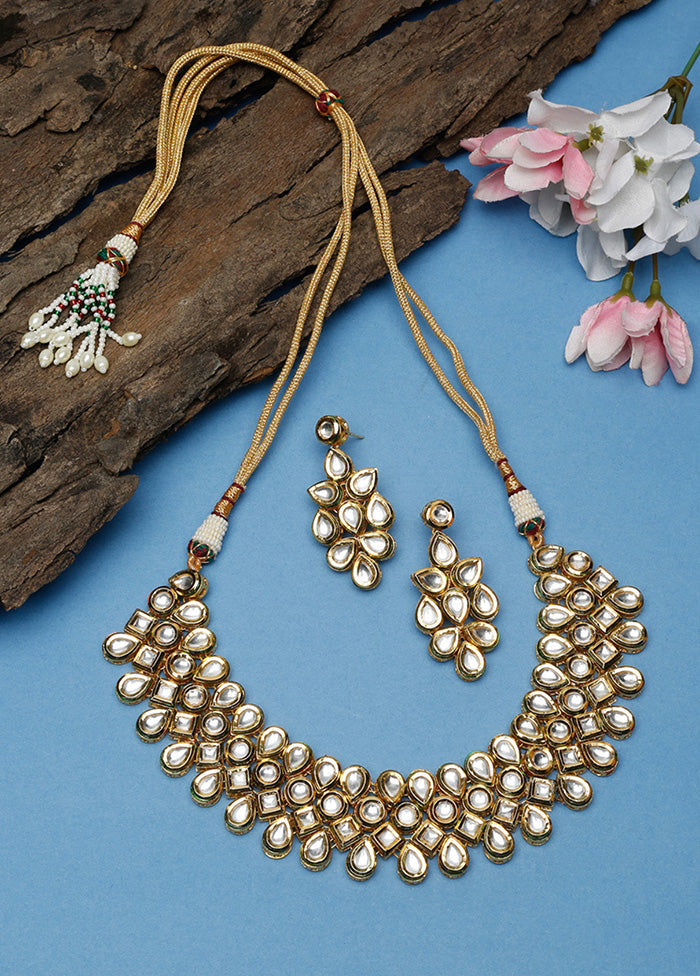 Gold Plated Kundan Jewellery Set - Indian Silk House Agencies