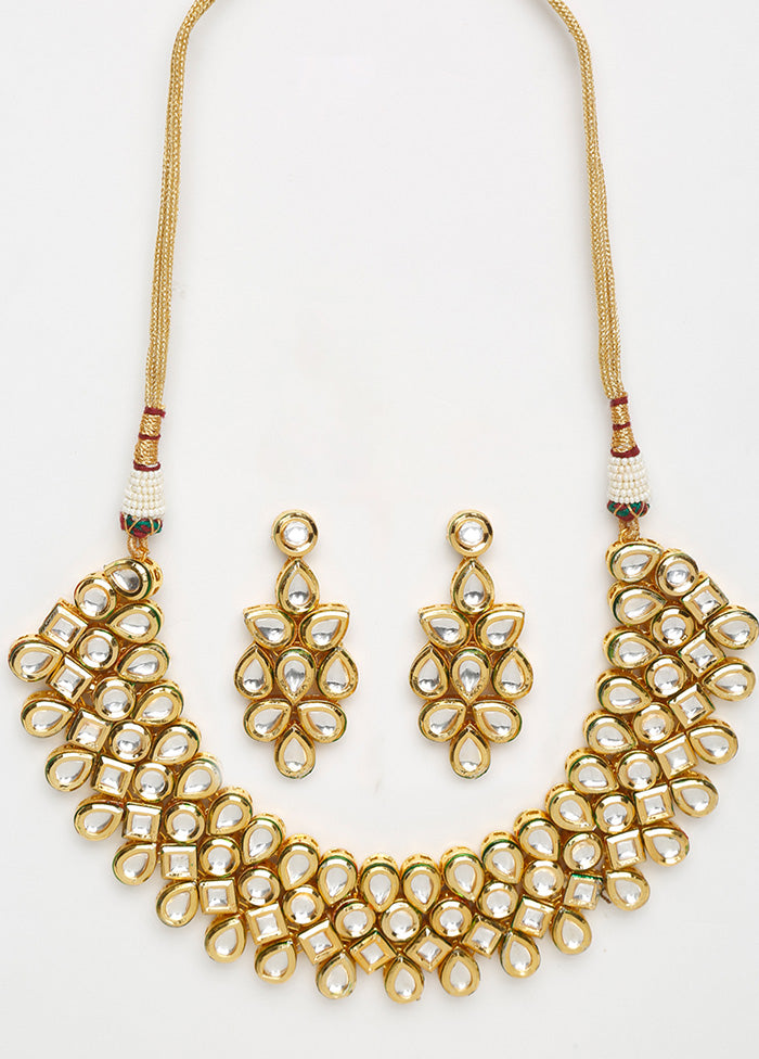 Gold Plated Kundan Jewellery Set - Indian Silk House Agencies