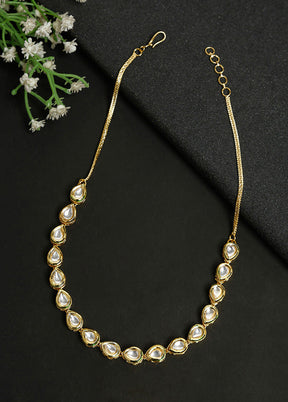 Gold Plated Kundan Necklace - Indian Silk House Agencies