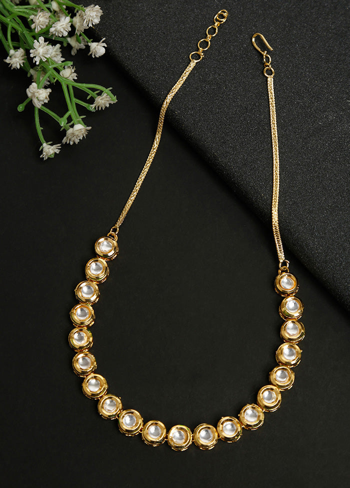 Gold Plated Kundan Necklace - Indian Silk House Agencies