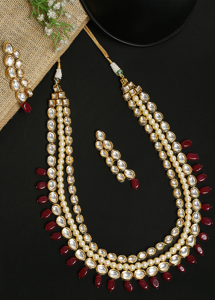 Gold Plated Kundan Jewellery Set - Indian Silk House Agencies