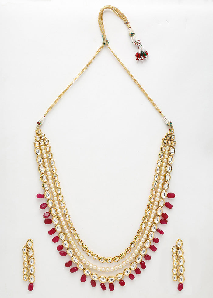 Gold Plated Kundan Jewellery Set - Indian Silk House Agencies