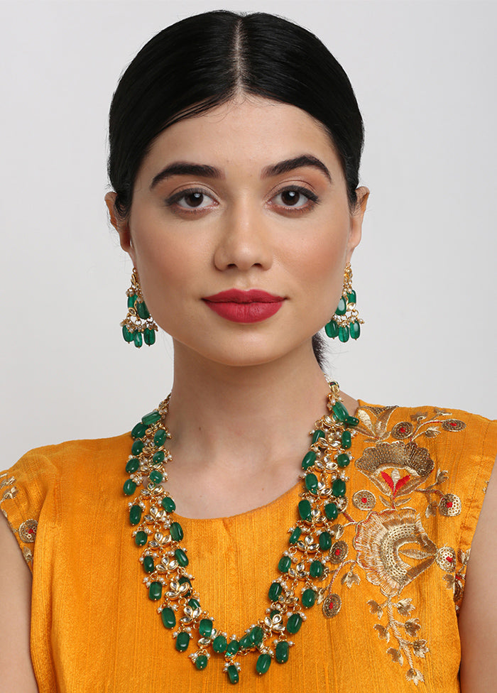 Gold Plated Kundan Jewellery Set - Indian Silk House Agencies