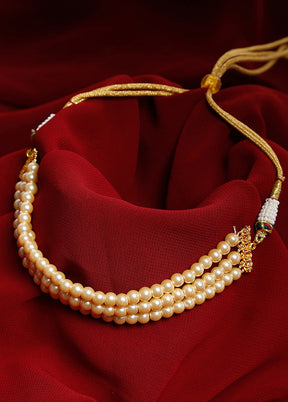 Gold Plated Kundan Necklace - Indian Silk House Agencies