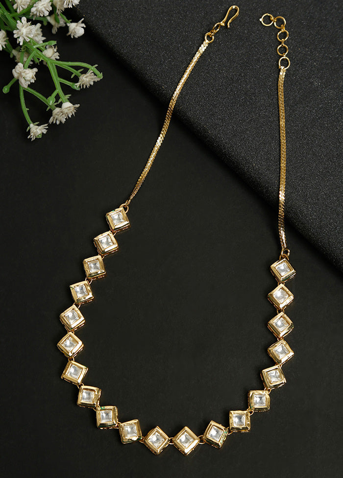 Gold Plated Kundan Necklace - Indian Silk House Agencies