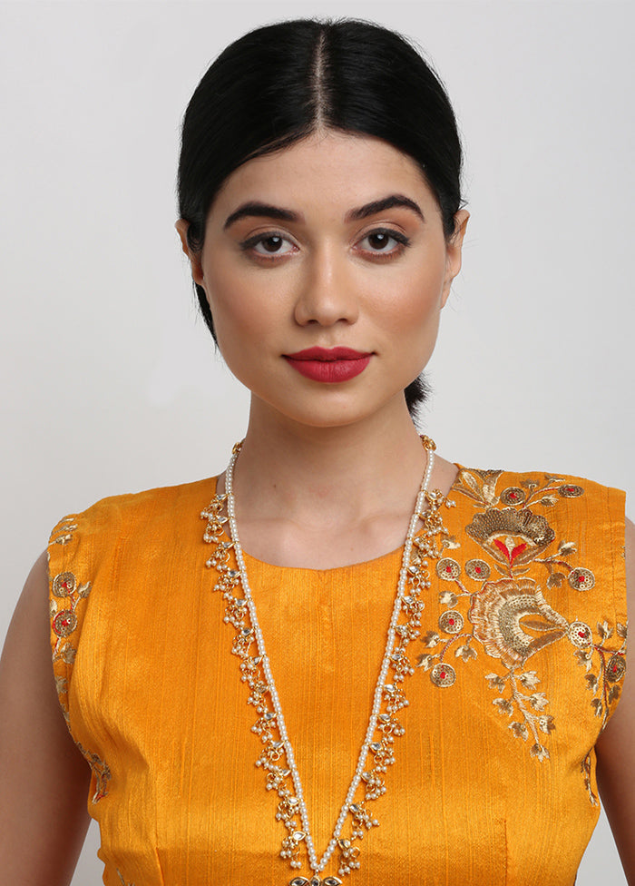 Gold Plated Kundan Necklace - Indian Silk House Agencies