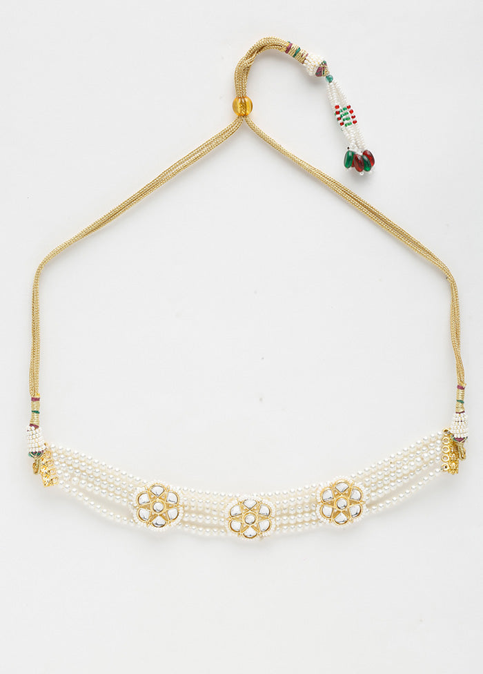 Gold Plated Kundan Necklace - Indian Silk House Agencies