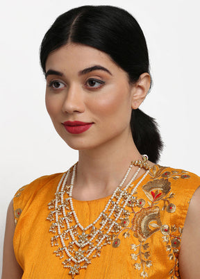 Gold Plated Kundan Necklace - Indian Silk House Agencies