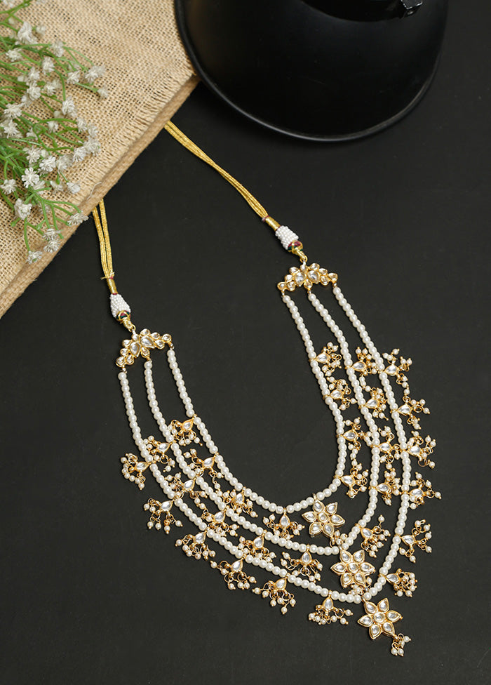 Gold Plated Kundan Necklace - Indian Silk House Agencies