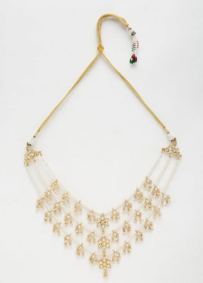 Gold Plated Kundan Necklace - Indian Silk House Agencies