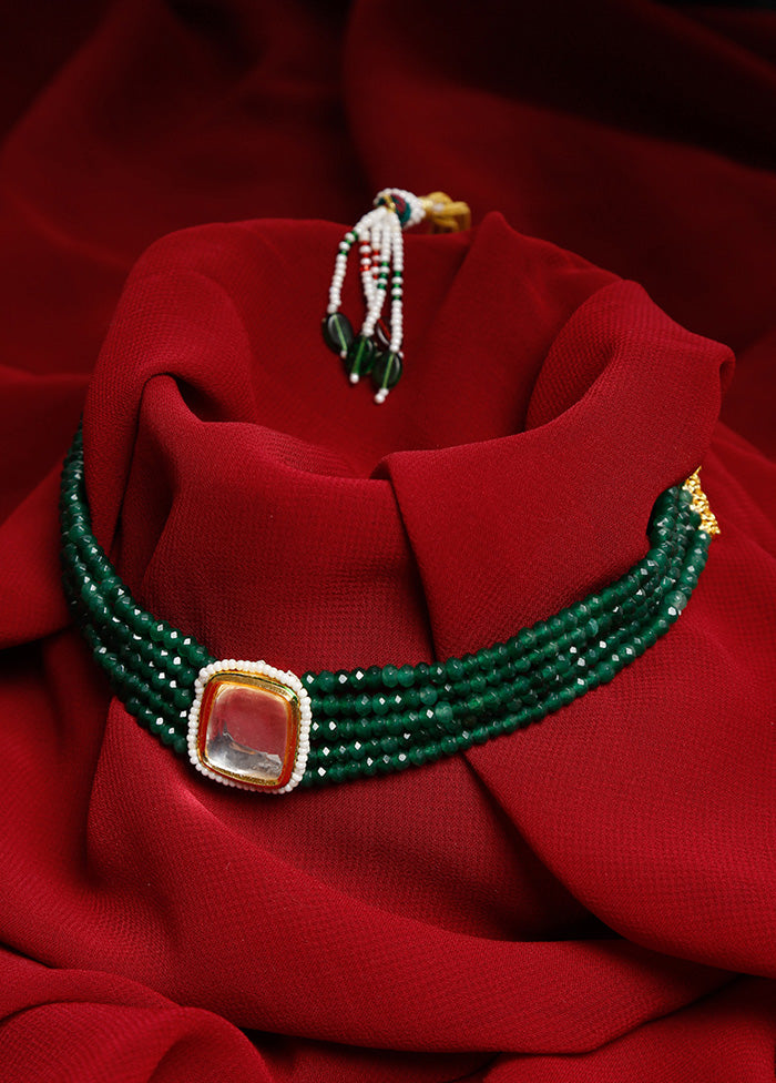 Gold Plated Kundan Necklace - Indian Silk House Agencies