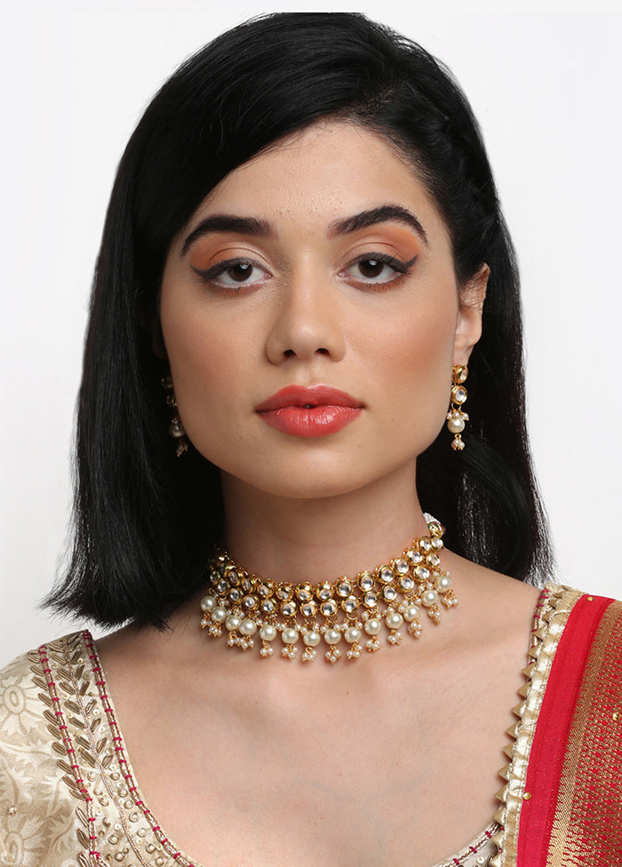 Gold Plated Kundan Jewellery Set - Indian Silk House Agencies