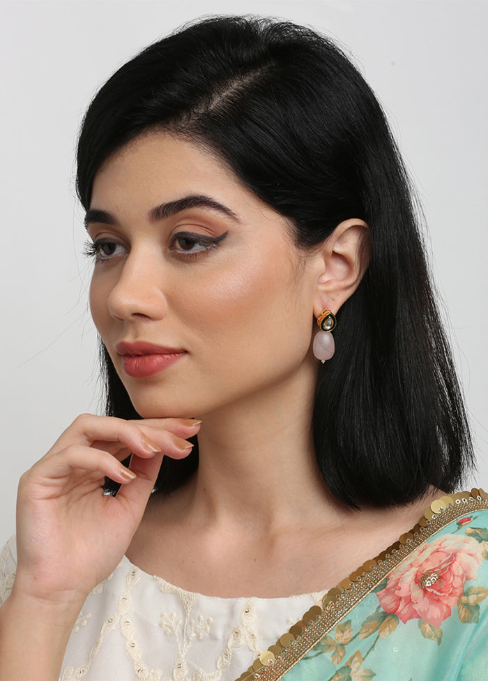 Gold Plated Kundan Stud Earrings - Indian Silk House Agencies