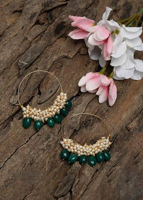 Gold Plated Kundan Loop Earrings - Indian Silk House Agencies