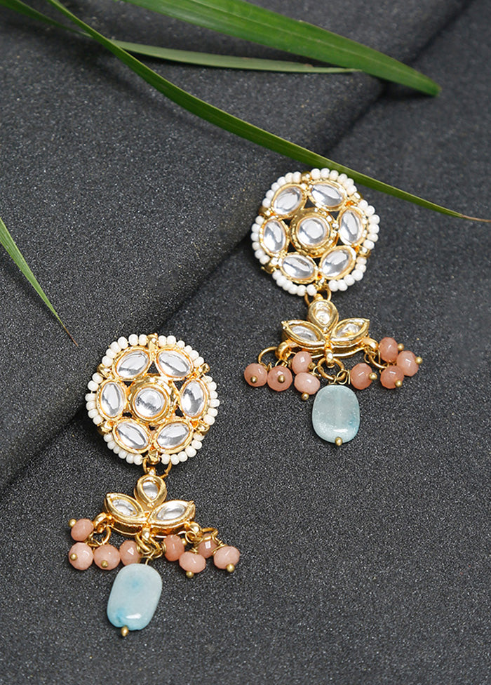 Gold Plated Kundan Dangler Earrings - Indian Silk House Agencies