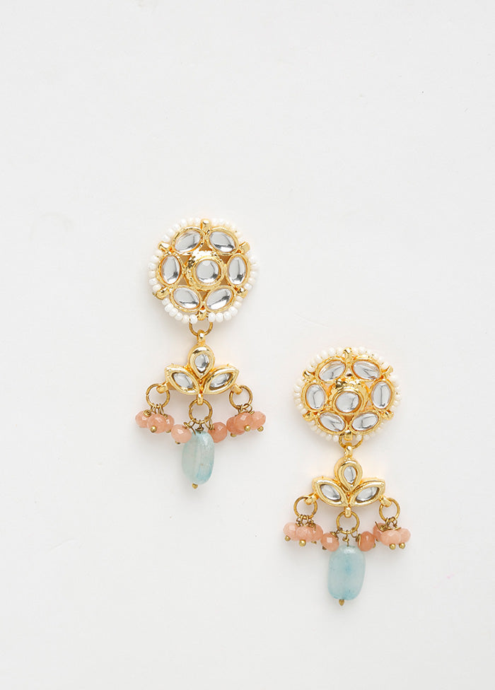 Gold Plated Kundan Dangler Earrings - Indian Silk House Agencies