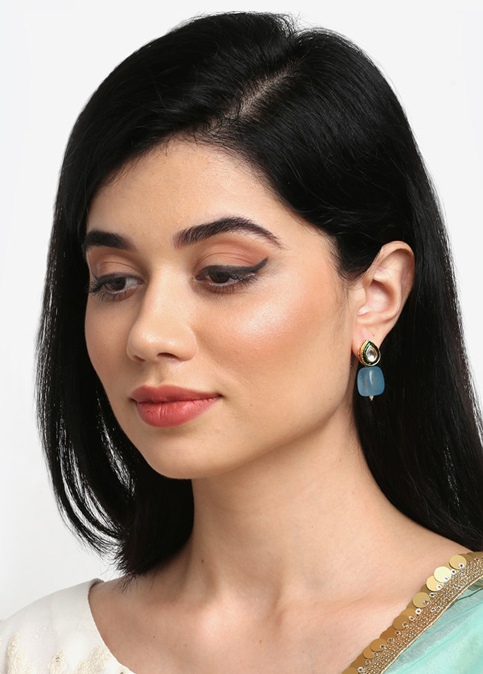 Gold Plated Kundan Stud Earrings - Indian Silk House Agencies