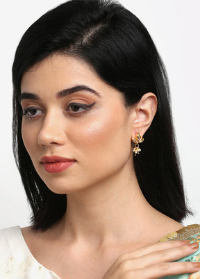 Gold Plated Kundan Stud Earrings - Indian Silk House Agencies