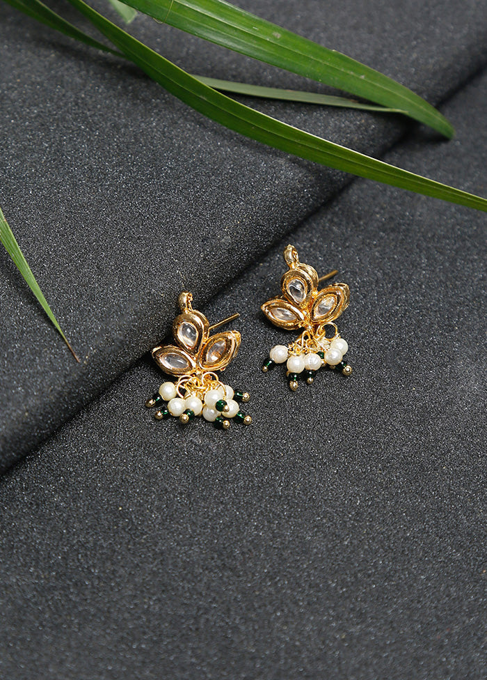 Gold Plated Kundan Stud Earrings - Indian Silk House Agencies