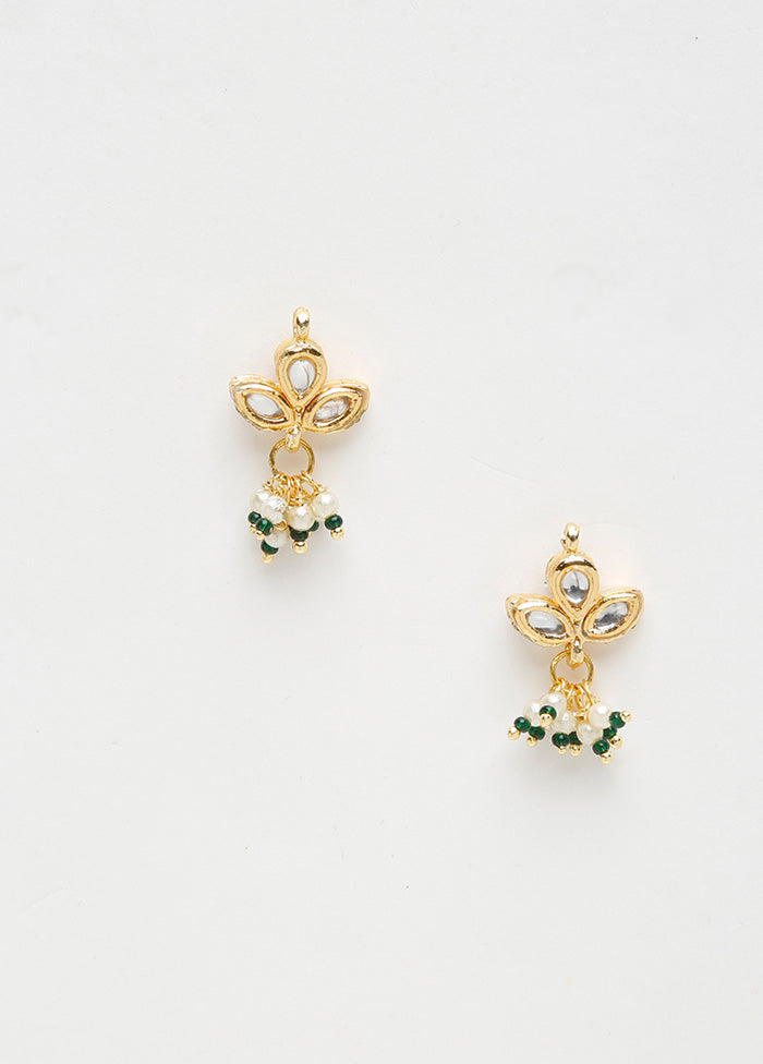 Gold Plated Kundan Stud Earrings - Indian Silk House Agencies