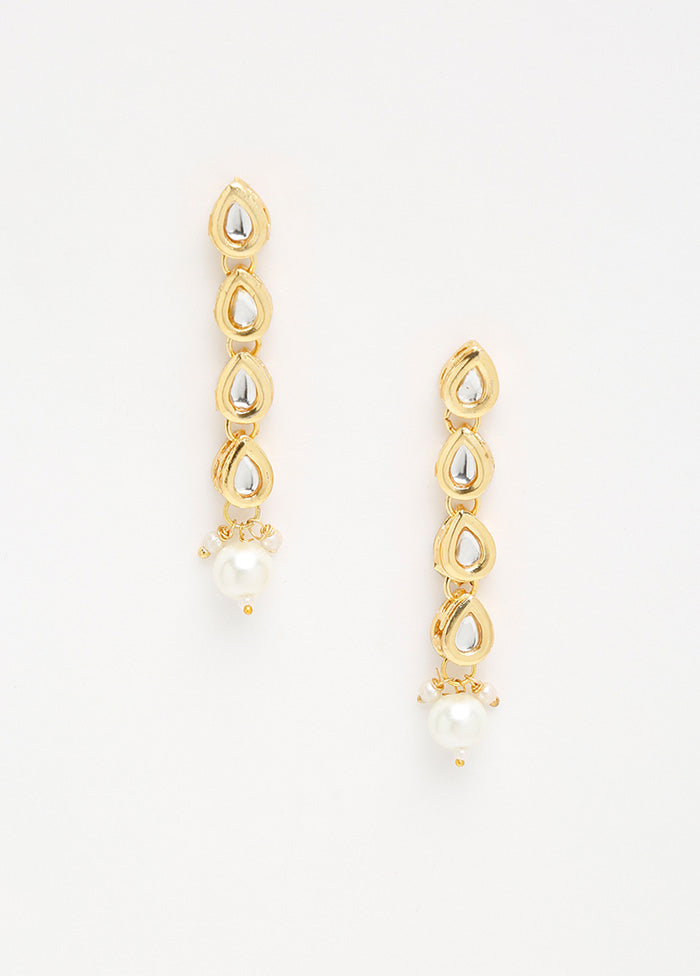 Gold Plated Kundan Dangler Earrings - Indian Silk House Agencies