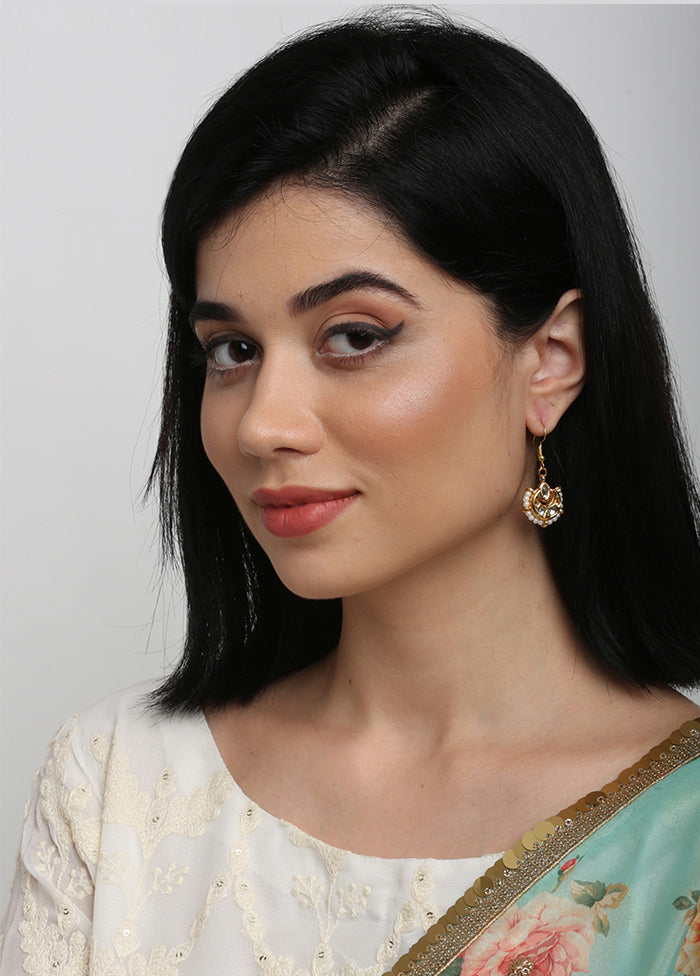 Gold Plated Kundan Stud Earrings - Indian Silk House Agencies