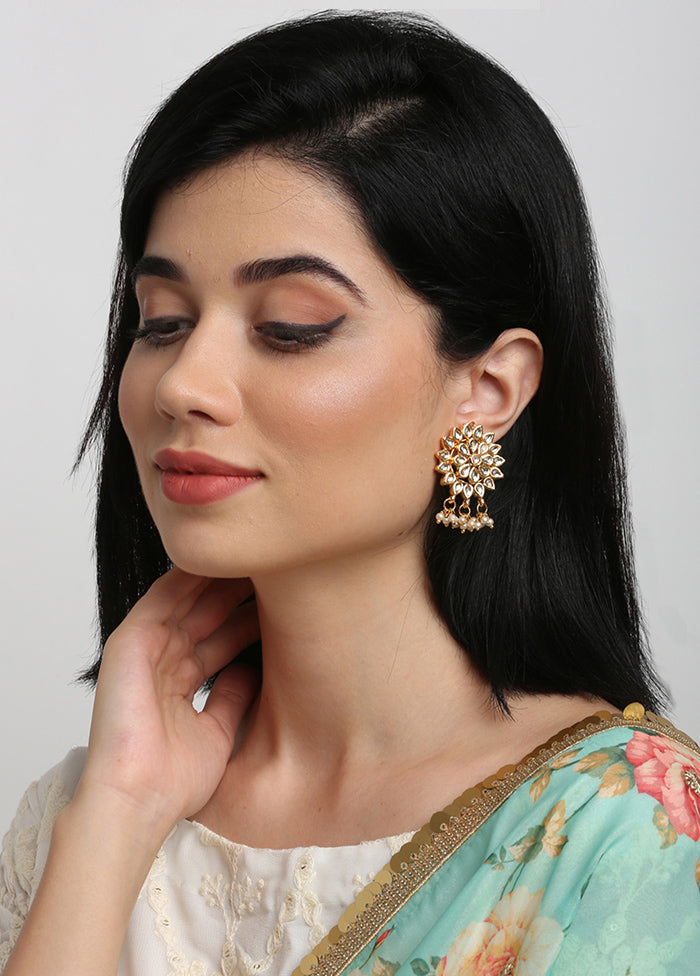 Gold Plated Kundan Dangler Earrings - Indian Silk House Agencies