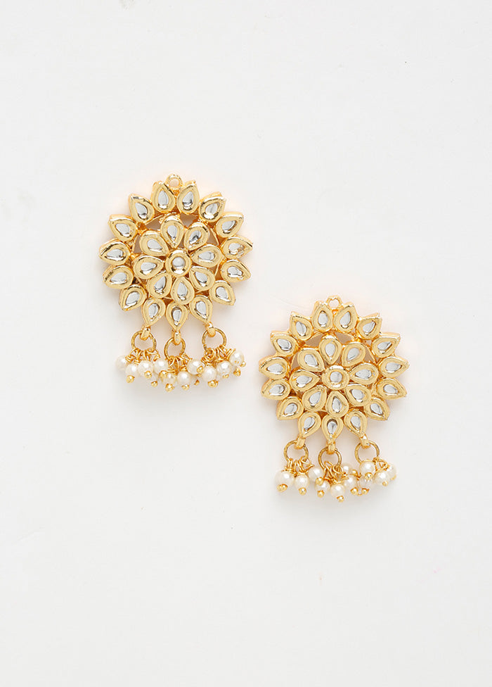 Gold Plated Kundan Dangler Earrings - Indian Silk House Agencies