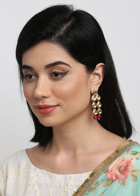 Gold Plated Kundan Dangler Earrings - Indian Silk House Agencies