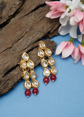 Gold Plated Kundan Dangler Earrings - Indian Silk House Agencies