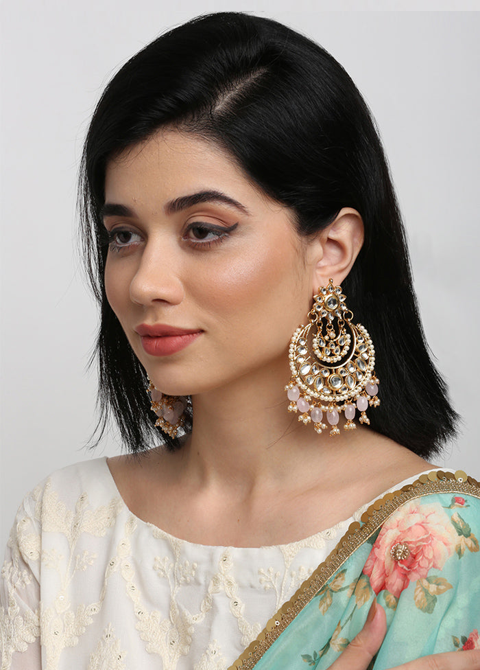 Gold Plated Kundan Dangler Earrings - Indian Silk House Agencies