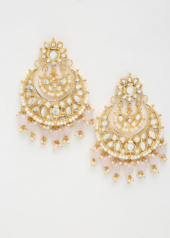 Gold Plated Kundan Dangler Earrings - Indian Silk House Agencies