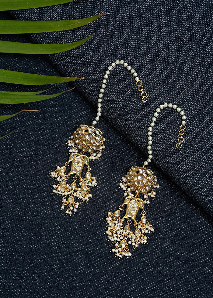 Gold Plated Kundan Dangler Earrings - Indian Silk House Agencies