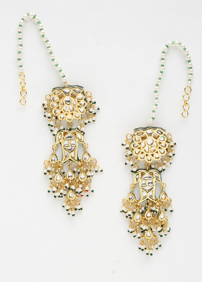 Gold Plated Kundan Dangler Earrings - Indian Silk House Agencies