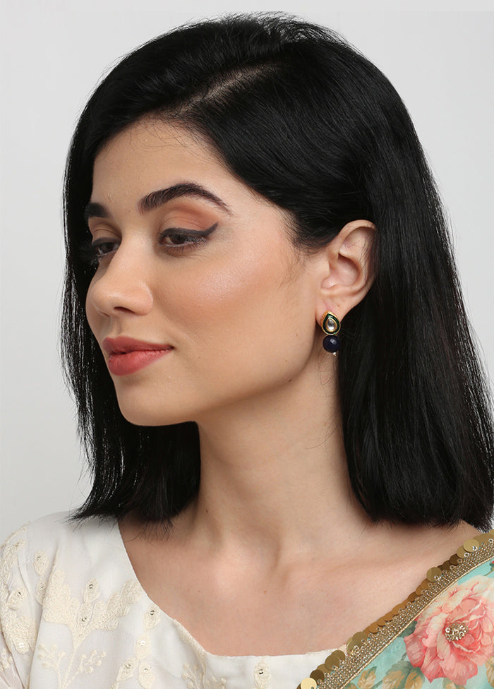 Gold Plated Kundan Stud Earrings - Indian Silk House Agencies