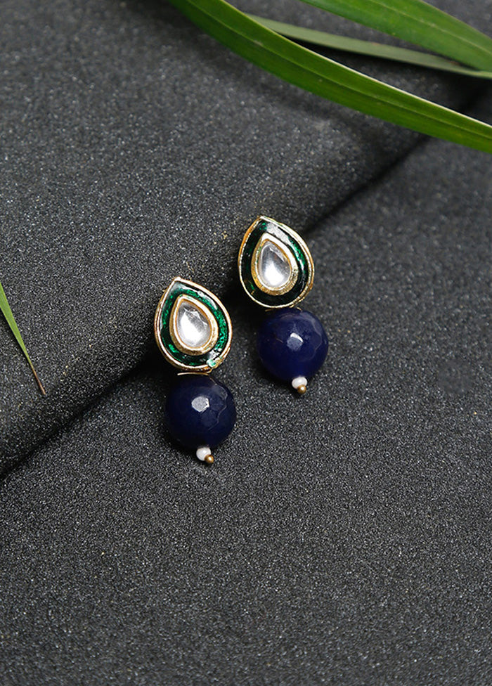 Gold Plated Kundan Stud Earrings - Indian Silk House Agencies