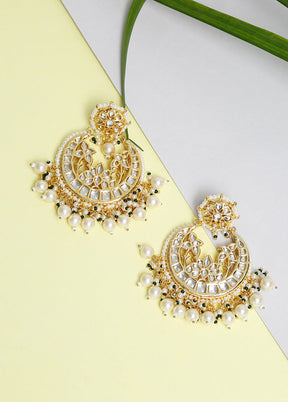 Gold Plated Kundan Dangler Earrings - Indian Silk House Agencies