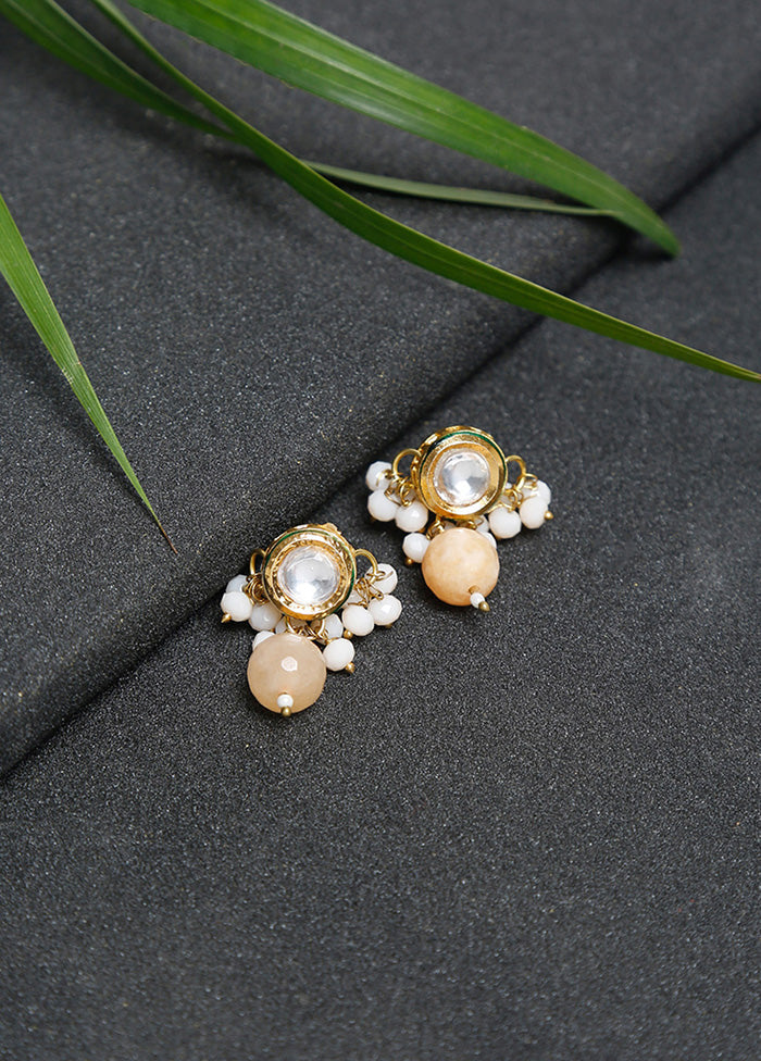 Gold Plated Kundan Stud Earrings - Indian Silk House Agencies