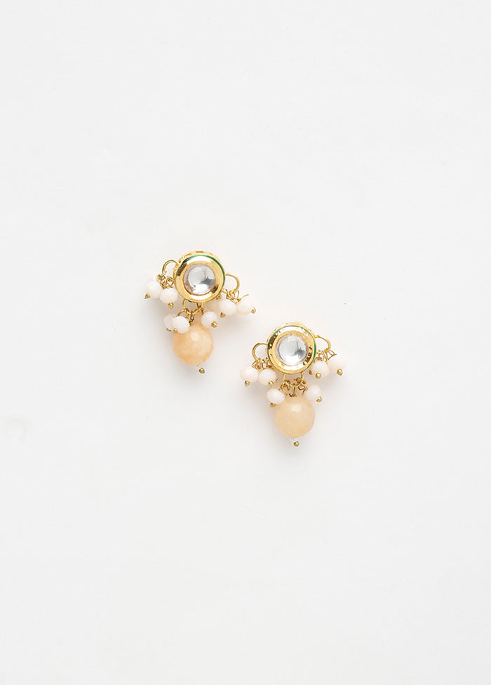 Gold Plated Kundan Stud Earrings - Indian Silk House Agencies