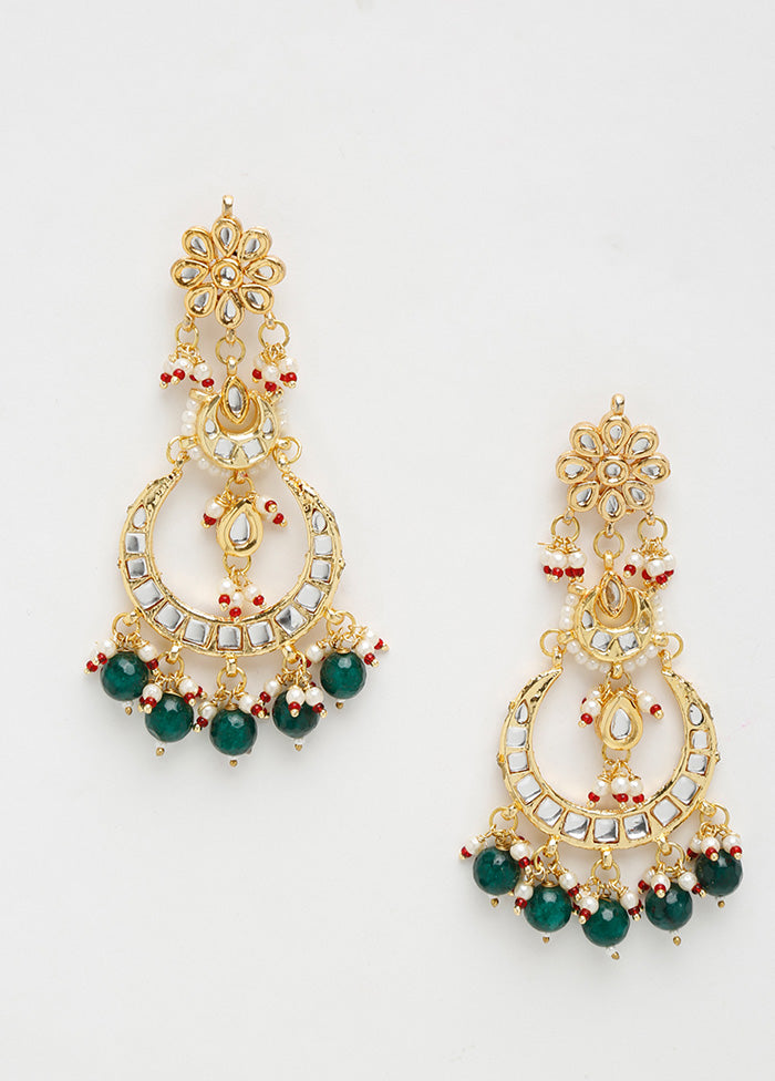 Gold Plated Kundan Dangler Earrings - Indian Silk House Agencies