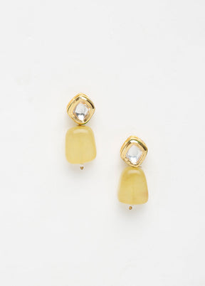 Gold Plated Kundan Stud Earrings - Indian Silk House Agencies