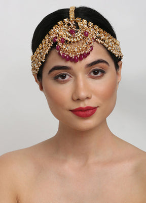 Gold Plated Kundan Mathapatti Head Jewellery - Indian Silk House Agencies