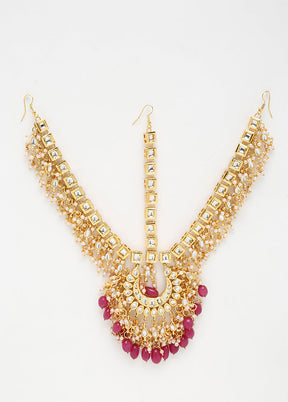 Gold Plated Kundan Mathapatti Head Jewellery - Indian Silk House Agencies