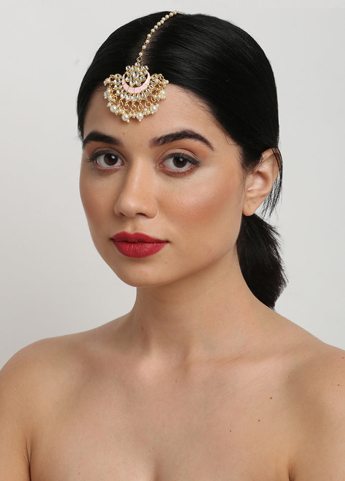 Gold Plated Kundan Mangtika Head Jewellery - Indian Silk House Agencies