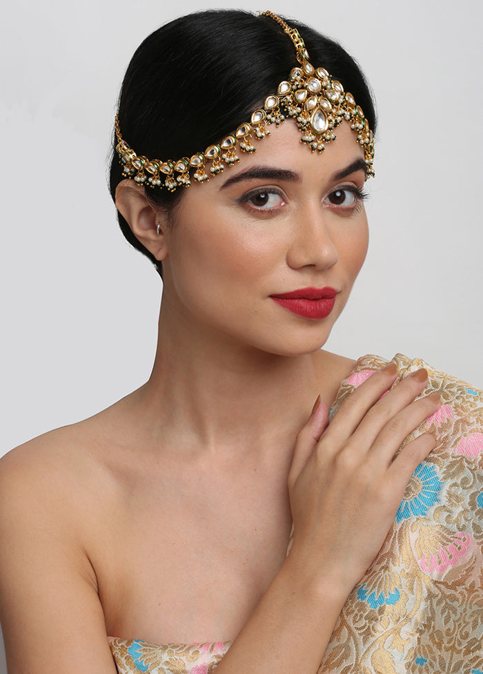 Gold Plated Kundan Mangtika Head Jewellery - Indian Silk House Agencies