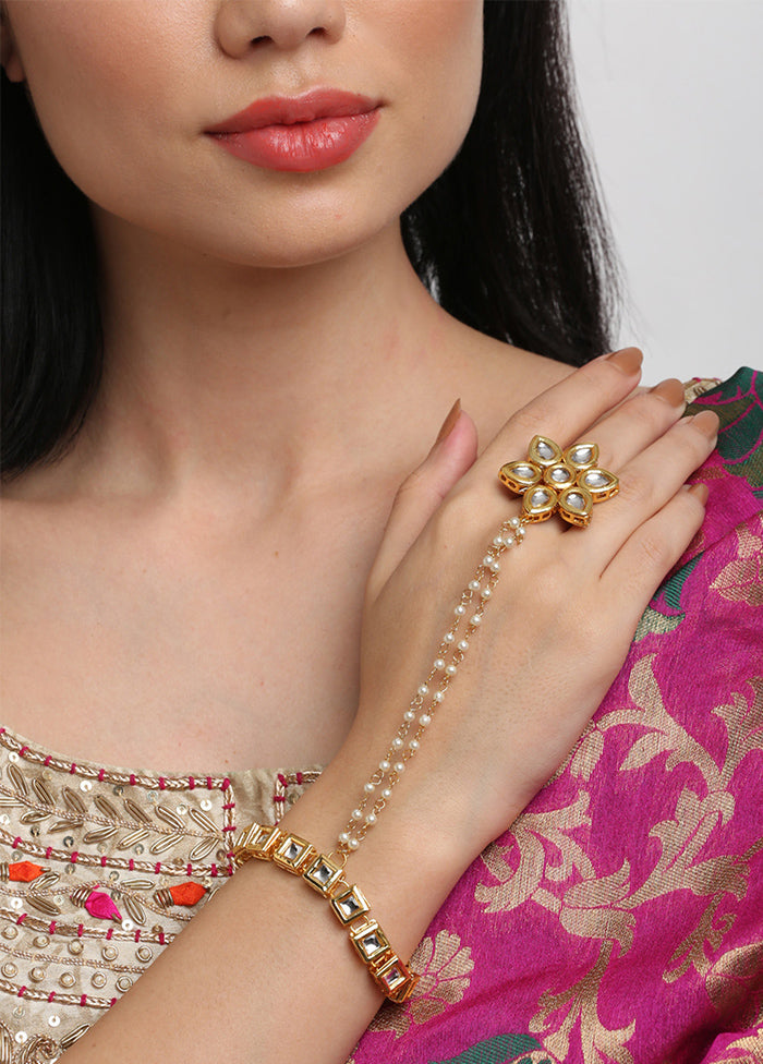 Gold Plated Kundan Charm Bracelet - Indian Silk House Agencies