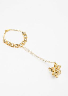 Gold Plated Kundan Charm Bracelet - Indian Silk House Agencies