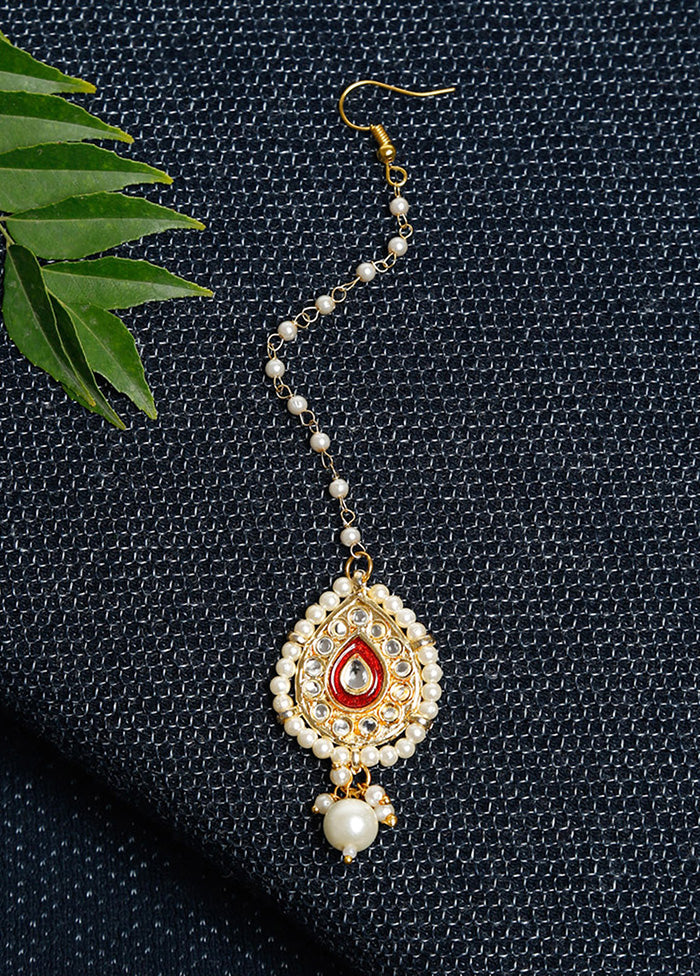 Gold Plated Kundan Mangtika Head Jewellery - Indian Silk House Agencies