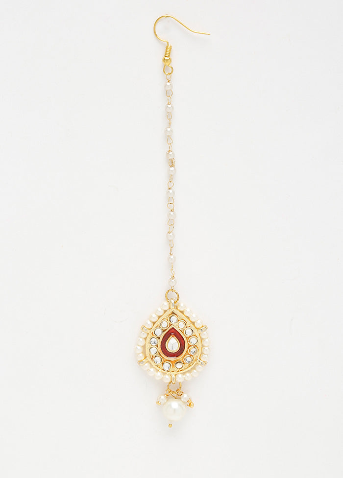 Gold Plated Kundan Mangtika Head Jewellery - Indian Silk House Agencies